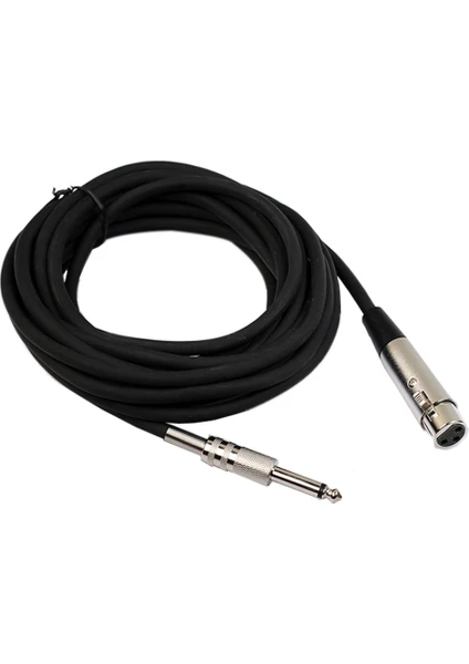 BK Teknoloji 3 Pin Xlr Dişi To 6.35MM Mono Erkek Mikrofon Ses Kablosu 5metre