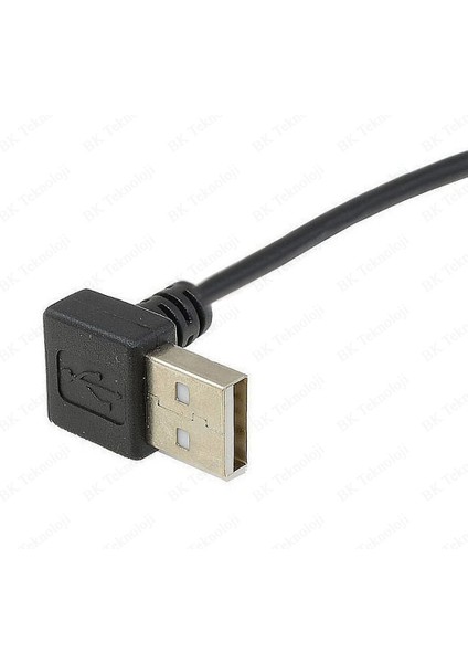 BK Teknoloji 90 Derece Dik Açılı USB 2.0 Erkek-Dişi Uzatma Kablosu 30CM