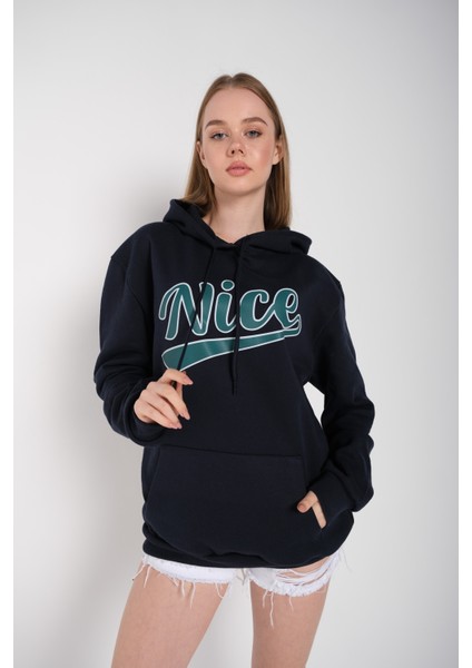 Plaza Group Kadın Oversize Nice Baskılı Sweatshirt