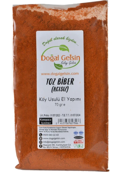 Doğal Gelsin Kolay Gelsin Acısız Toz Biber - 70 gr