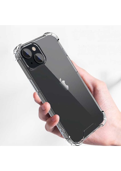 IPhone 14 Max Ile Uyumlu Kılıf Köşe Korumalı Antişok Sert Silikon Şeffaf