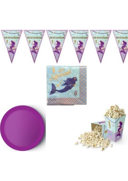 Deniz Kızı Temalı Parti Seti 8 Kişilik