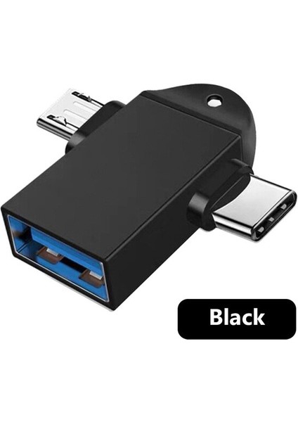 2 In 1 USB Dişi To Micro USB + Type-C Otg Adaptör