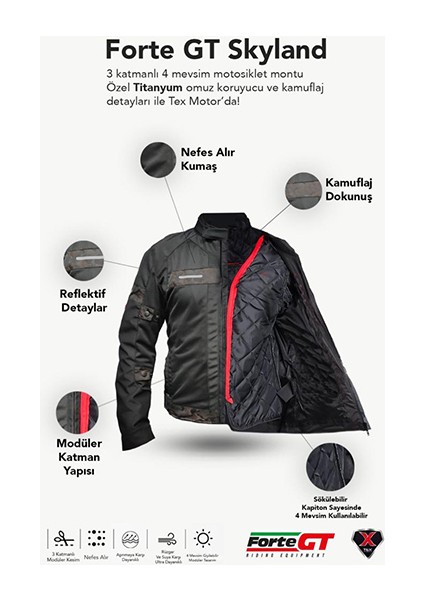 Skyland 3 Katmanlı 4 Mevsim Motosiklet Montu fırsatları
