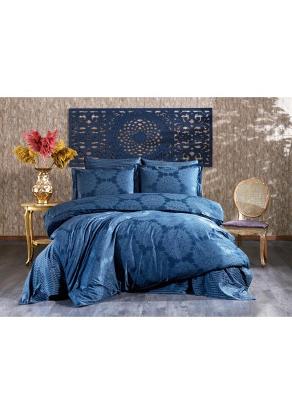 Tiara Bambu Jakar Kumaş Indigo Nevresim 200X220 cm -  1309