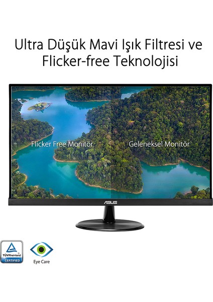 VP279HE 27" 75HZ 1MS (Hdmi+Analog) Freesync, Yecare, Flicker-Free ,Çerçevesiz ,Düşük Mavi Işık Full HD IPS Vesa Monitör