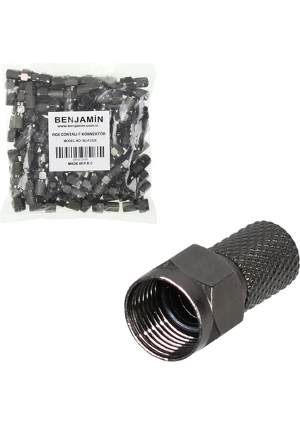 F Konnektör Rg6 Contalı (100 Adet) Benjamin BJ-F2120