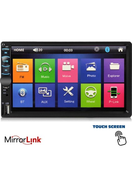 Double Teyp 7 4X45W Mirrorlink Bt/usb/sd/fm/aux Kameralı Kamosonıc KS-G753