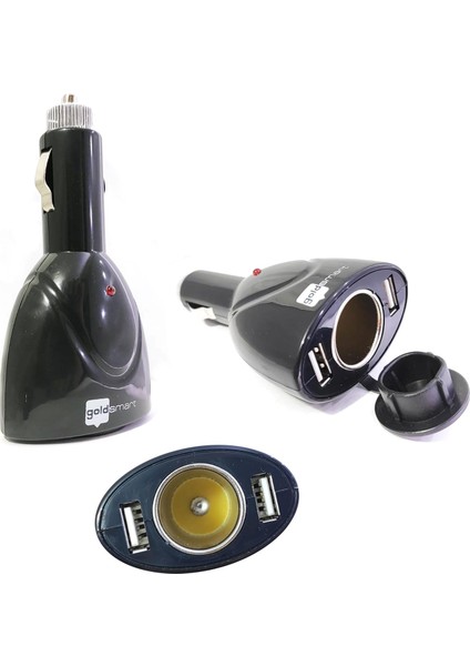 Araç Çakmak Fişi Çift USB 5V 1A Goldsmart AC-134