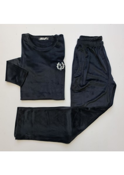 Siyah Kadın Kadife Pijama Takım L modelleri