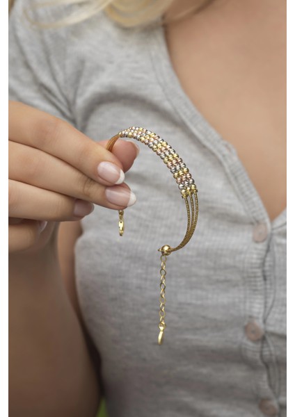 925 Ayar Minik Dorika Toplu 3 Sıra Bileklik Gümüş Bilezik