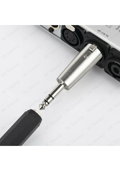 3-Pin Xlr Dişi To 6.35MM Stereo Erkek Ses Kablosu Mikrofon Adaptörü