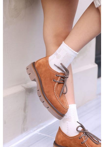 Isabella Taba Süet Kadın Loafer Ayakkabı modelleri