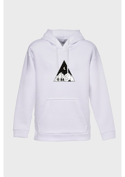 Camp Minimal Baskili Kapüşonlu Üç Iplik Sweatshirt Oversize Hoodie