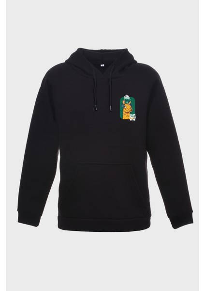 Camel Minimal Baskili Kapüşonlu Üç Iplik Sweatshirt Oversize Hoodie