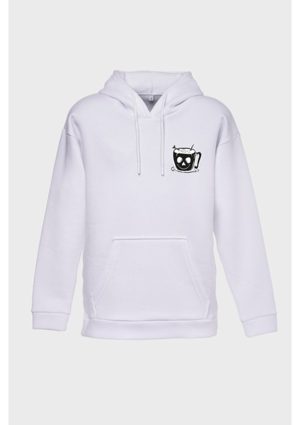 Death Before Sirt Baskili Kapüşonlu Üç Iplik Sweatshirt Oversize Hoodie fiyatları