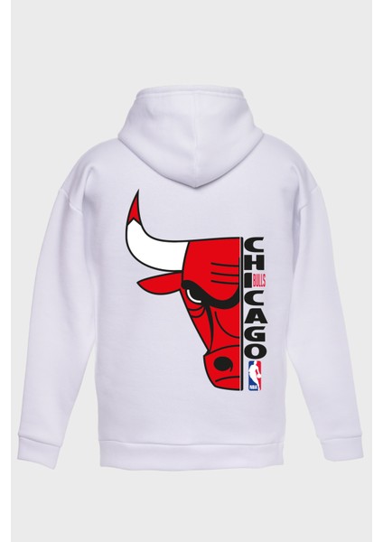 Basketbol 3 Sirt Baskili Kapüşonlu Üç Iplik Sweatshirt Oversize Hoodie