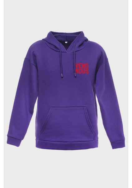 Venamous Sirt Baskili Kapüşonlu Üç Iplik Sweatshirt Oversize Hoodie fiyatları