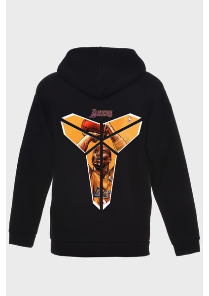 Basketbol 2 Sirt Baskili Kapüşonlu Üç Iplik Sweatshirt Oversize Hoodie