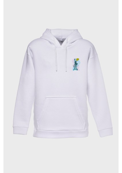 Freedom 2 Sirt Baskili Kapüşonlu Üç Iplik Sweatshirt Oversize Hoodie fiyatları