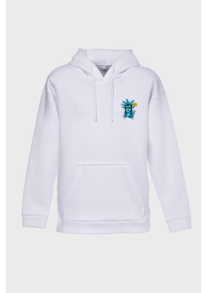 Freedom Sirt Baskili Kapüşonlu Üç Iplik Sweatshirt Oversize Hoodie fiyatları