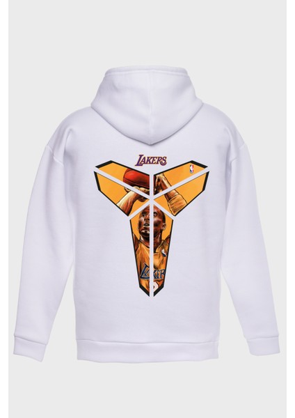 Basketbol 2 Sirt Baskili Kapüşonlu Üç Iplik Sweatshirt Oversize Hoodie