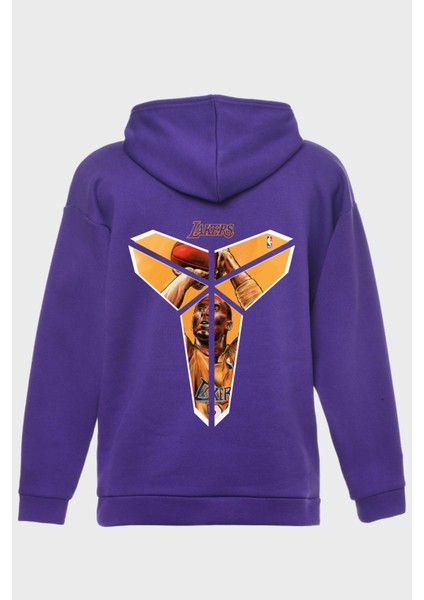 Basketbol 2 Sirt Baskili Kapüşonlu Üç Iplik Sweatshirt Oversize Hoodie