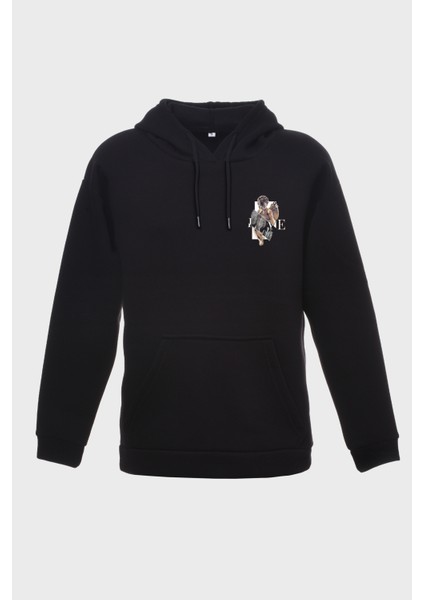 Kanatli Heykel Sirt Baskili Kapüşonlu Üç Iplik Sweatshirt Oversize Hoodie fiyatları