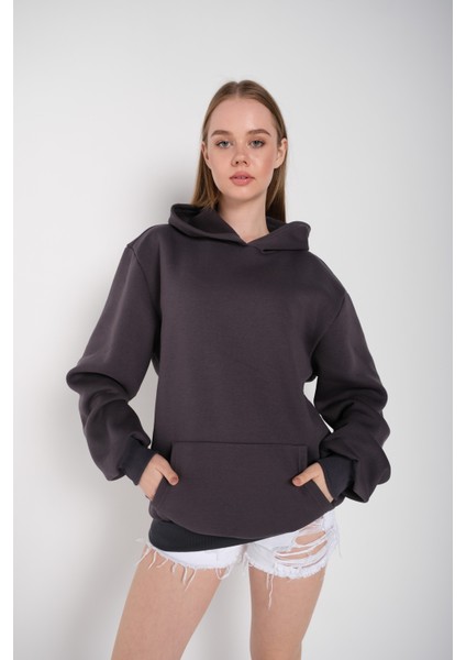 Kadın Oversize Kapüşonlu Sweatshirt