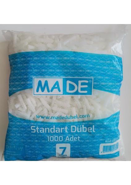 7 mm Standart Dübel Paket 1000 Adet
