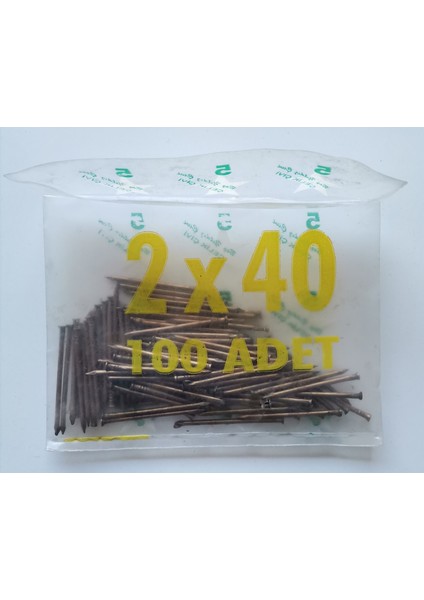 2X40 Sarı Çelik Beton Çivisi Paket 100 Adet