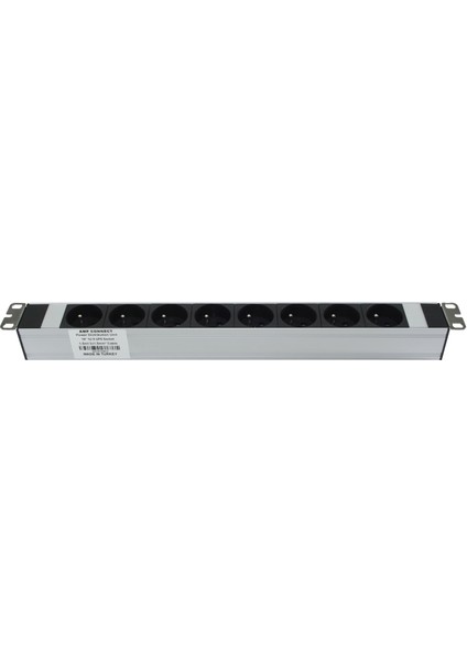 19" 1u 8'li Fransız Soket Ups Alüminyum Rack Kabin Grup Prizi Pdu modelleri