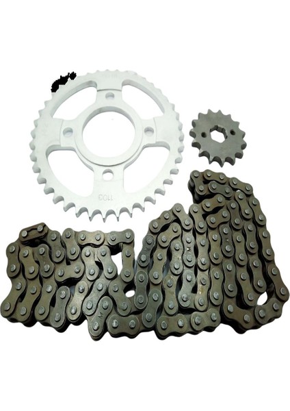 Asya 125 Cg Ön-Arka Dişli Zincir Set Tel Jant 428 100L 38-15T