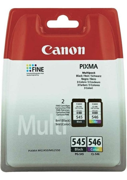PG-545 Siyah ve CL-546 Renkli Orijinal Mürekkep Kartuş 2'li Paket 8287B005