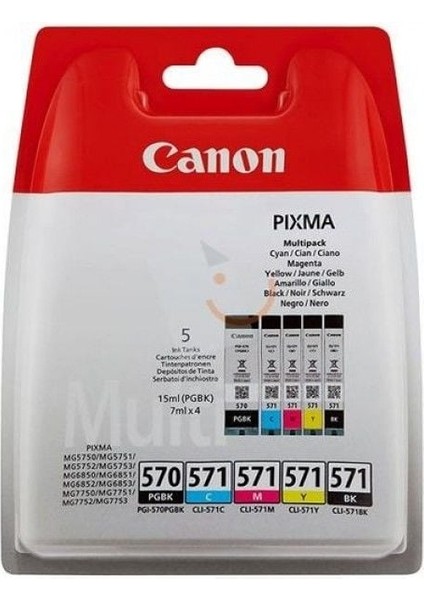 PGI-570PGBK/CLI-571BK Cmy Orijinal Mürekkep Kartuş Multipack 0372C004AA