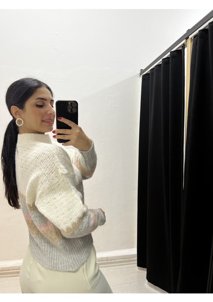 Balıkçı Yaka Ekru Triko Kazak modelleri