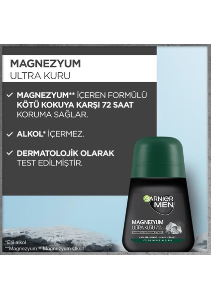 Garnier Men Magnezyum Ultra Kuru Roll On