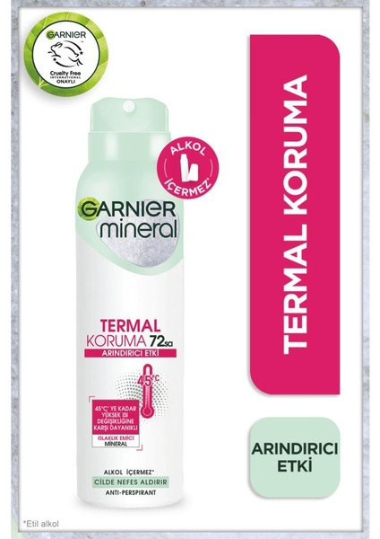 5'li Garnier Mineral Termal Koruma Sprey Deodorant Seti