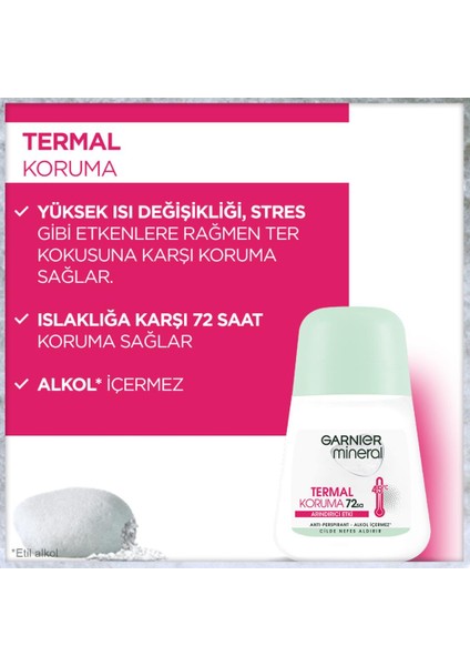 5'li Garnier Mineral Termal Koruma Roll-On Deodorant Seti