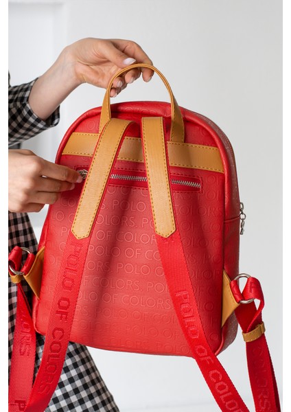Impolo Maya Kırmızı Taba Sırt Kadın Çanta 35X28 Ebat modelleri