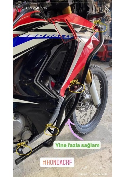Crf 250 Rally Koruma Demiri 2017-2020 modelleri