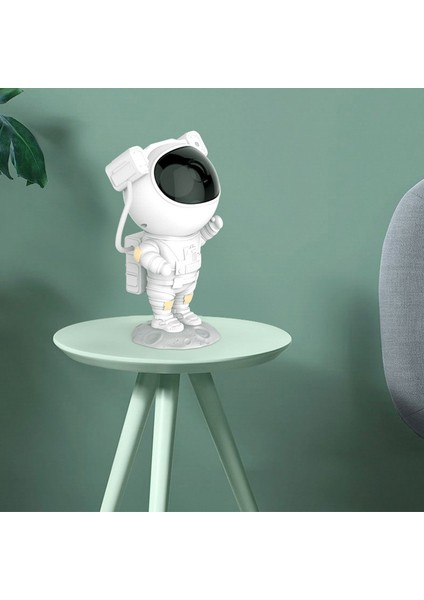 Astronot Figürlü Yıldızlı Projeksiyon Lambası - Beyaz (Yurt Dışından)