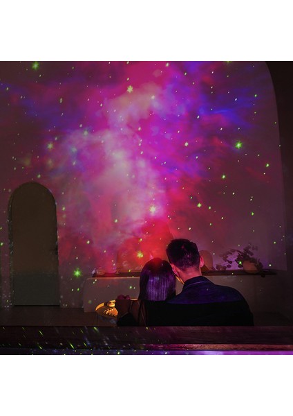 Astronot Figürlü Yıldızlı Projeksiyon Lambası - Beyaz (Yurt Dışından)