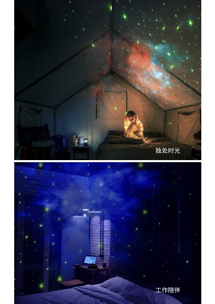 Astronot Figürlü Yıldızlı Projeksiyon Lambası - Beyaz (Yurt Dışından)
