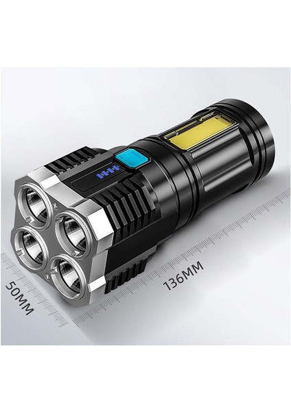 Tuz Golu S03 4 x Smd 3030+COB Güç Işığı USB Şarj Edilebilir LED Torç (Yurt Dışından)