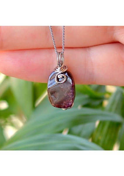 Lal Taşı Kolye - Garnet Taşı
