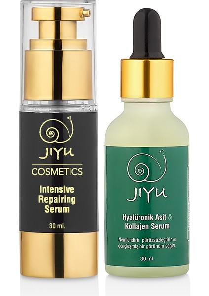 Hyaluronik Acid & Collagen Serum 30 ml + Salyangoz Özlü Yüz Bakım Serumu 30 ml Beauty Boost Set