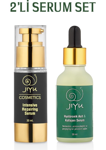 Hyaluronik Acid & Collagen Serum 30 ml + Salyangoz Özlü Yüz Bakım Serumu 30 ml Beauty Boost Set