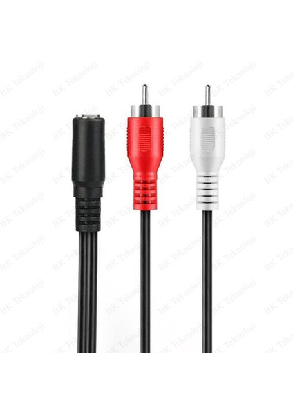 BK Teknoloji 3.5mm Dişi 2 Rca Erkek Stereo Ses Kablosu 1.5 Metre