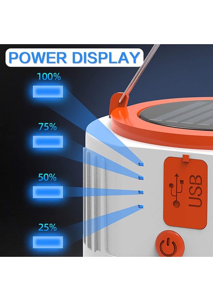 Kamp Lambası Çadır Lambası Şarjlı Güneş Enerjili (Yurt Dışından)